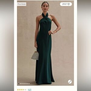 BHLDN dress in dark emerald!